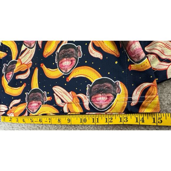 Lacrosse Unlimited Men’s Shorts Large Monkey Banana Print Elastic Waist USA - Picture 10 of 11